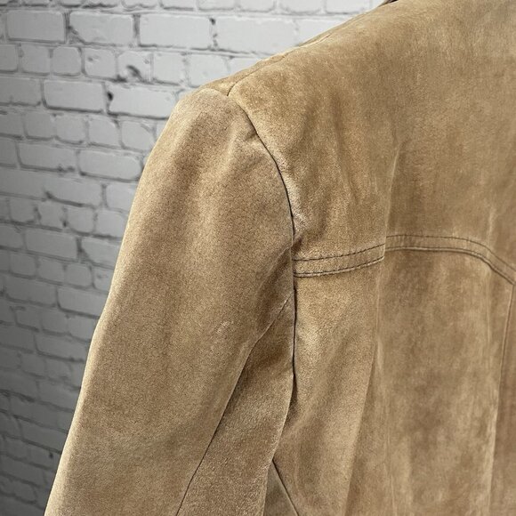 VTG William Barry Brown  Raw Pork Velour Leather Jacket Collar USA Made Size 40 - Picture 5 of 13